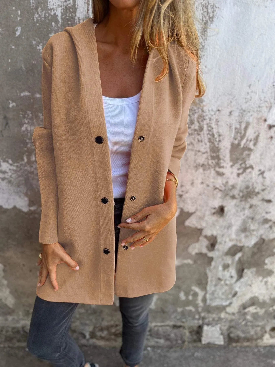 Levoire | Rennokas à un rang sweat à capuche cardigan Braun