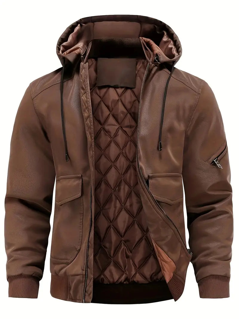 Levoire | Veste À Capuche, Fermeture Éclair Et Doublure Chaude Braun