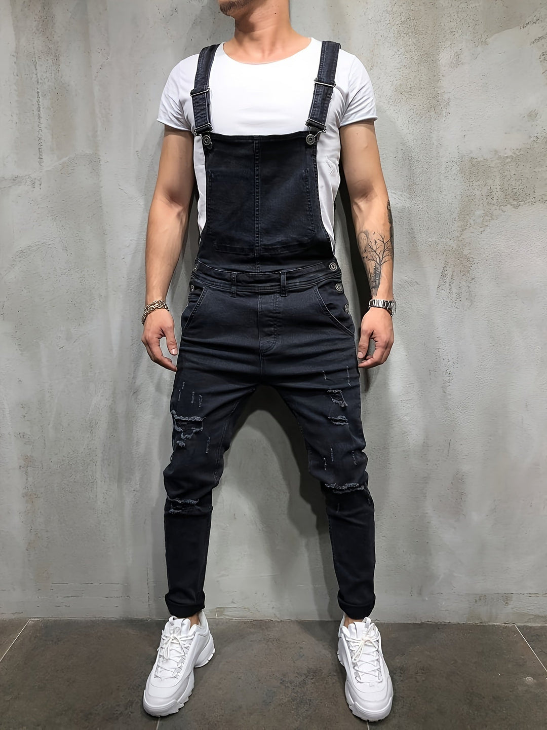Levoire | Combinaison En Denim Slim Fit Pour Hommes Noir