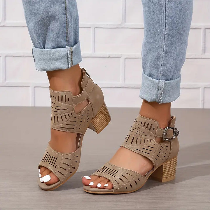 Levoire | Sandales Pour Femmes Avec Des Talons Épais Style Braun