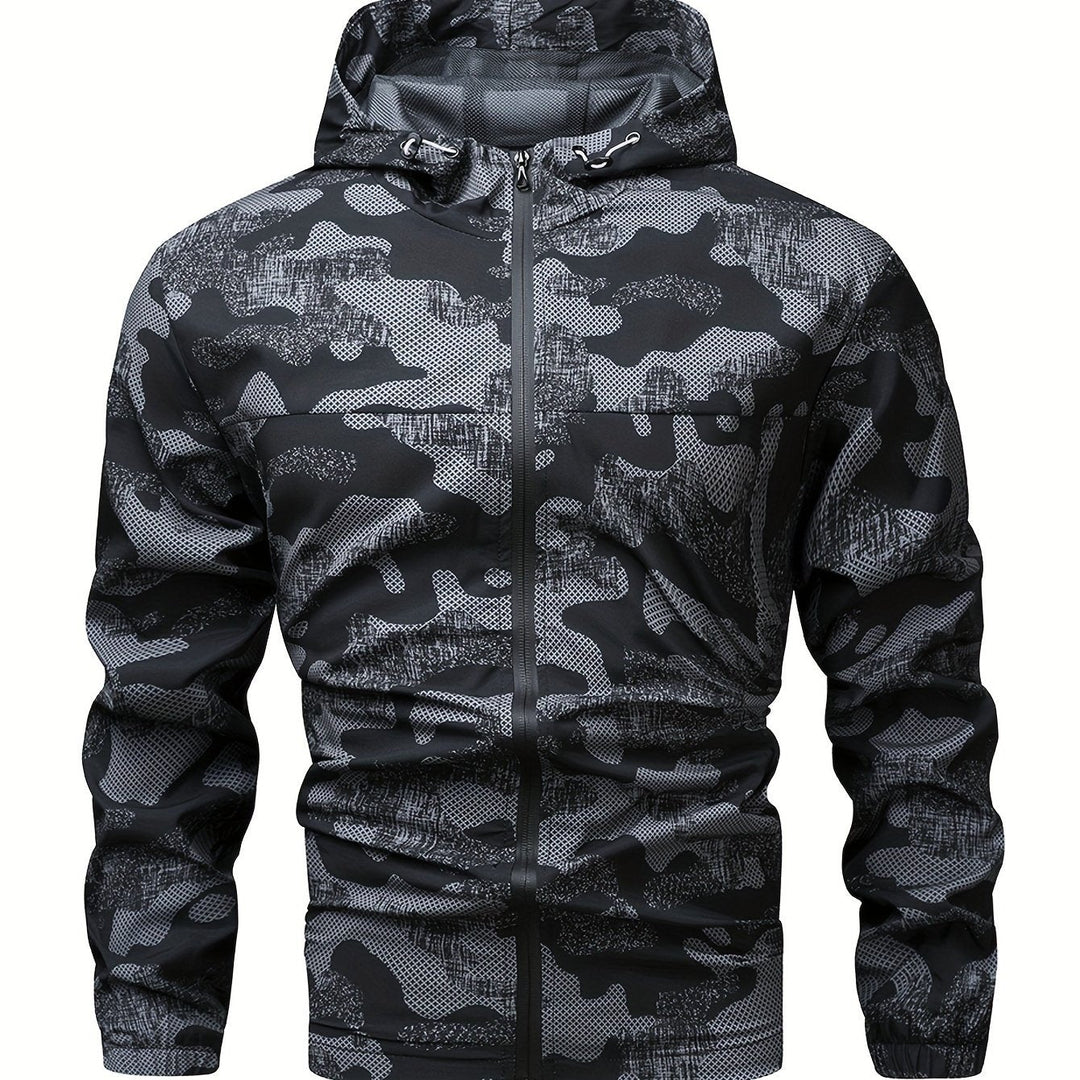 Levoire | Rento Zip-Up Hoodie Noir Gris Camouflage