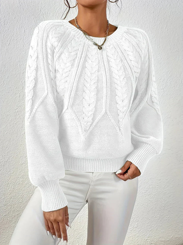 Levoire | Pull En Câble Décontracté Élégant Blanc