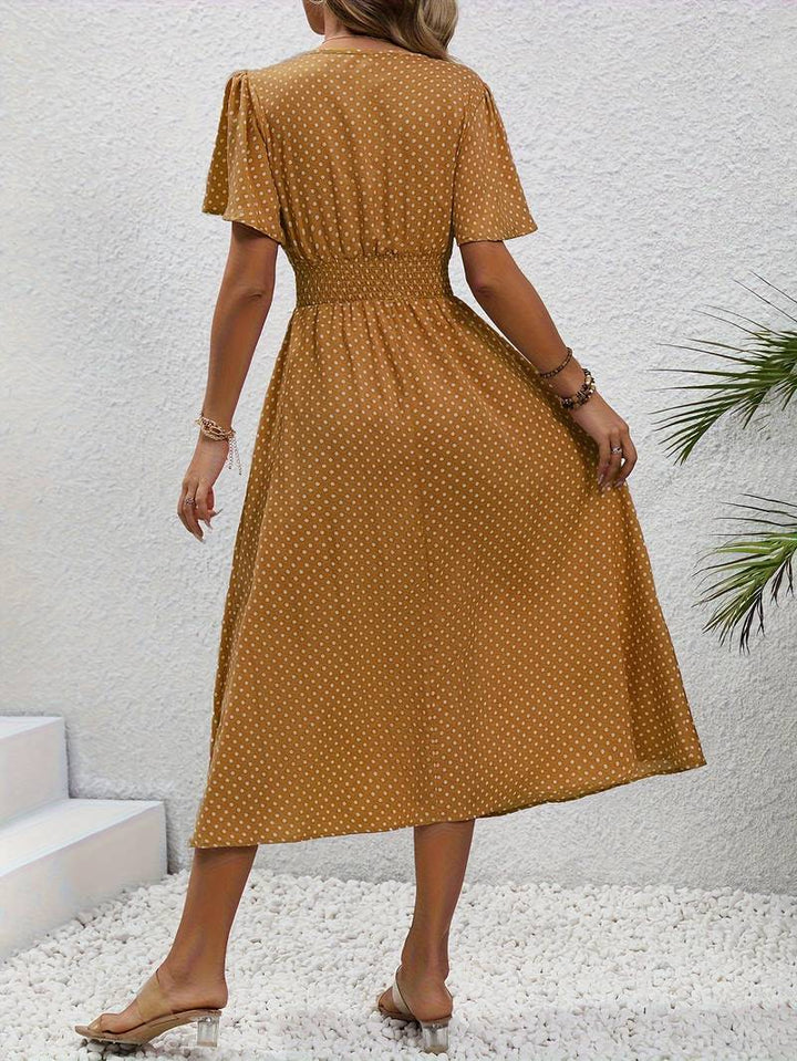 Levoire | Robe Courte À Manches Courtes À Imprimé Intégral Pour Le Printemps Et L'Été