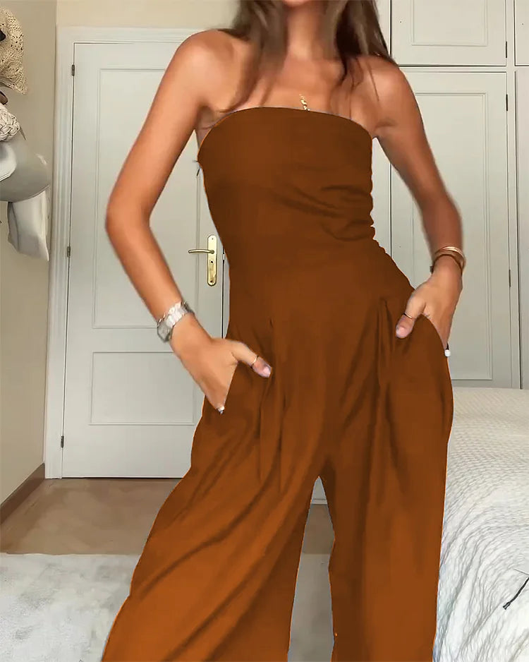 Levoire | Combinaison Sans Manches Élégante Khaki