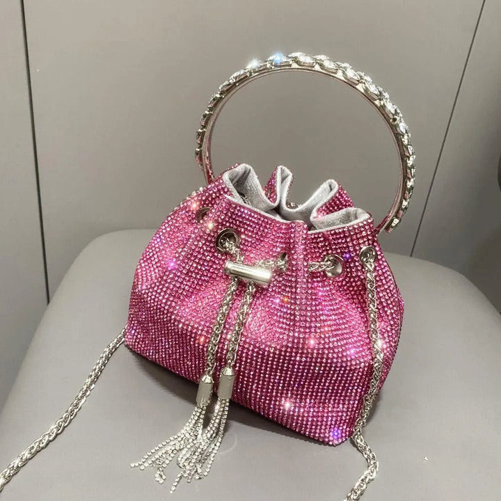 Levoire | Sac pour femmes avec des diamants brillants Rosa Rouge Taille M