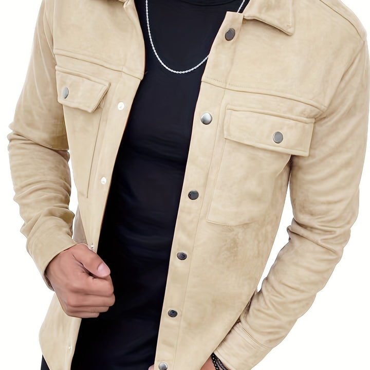 Levoire | Veste En Cuir Pu Pour Hommes Unie Beige