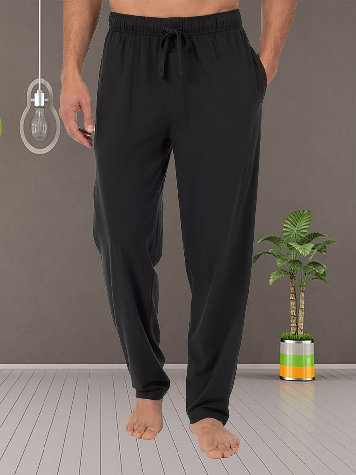 Levoire | Pantalons De Pyjama Pour Hommes Confortables En Couleur Unie Noir