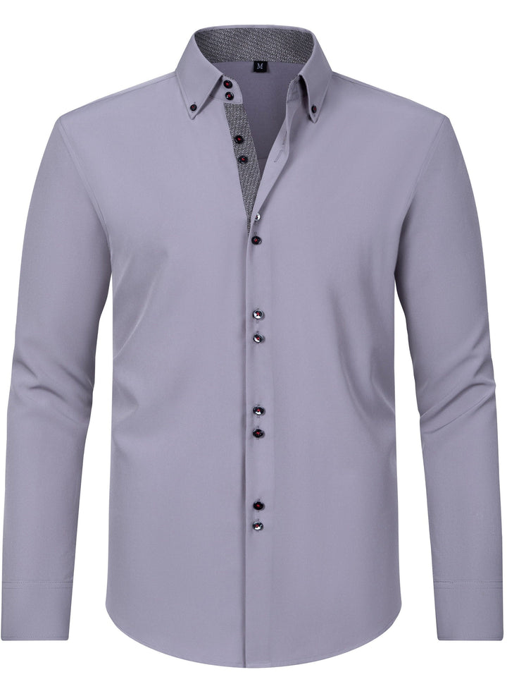 Levoire | Chemise Pour Homme Unie Avec Col Retourné Pour Des Apparitions Élégantes