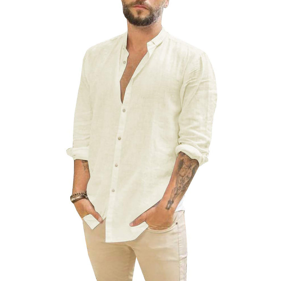 Levoire | Chemise En Lin 100% Pour Homme Pour Une Journée D'Été Décontractée beige