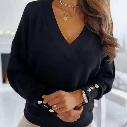 Levoire | V Décolleté Pull À Manches Longues Noir