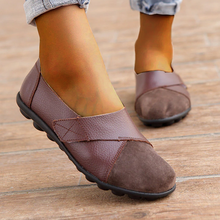 Levoire | Mocassin En Cuir Orthopédique À Enfiler Pour Femmes Café