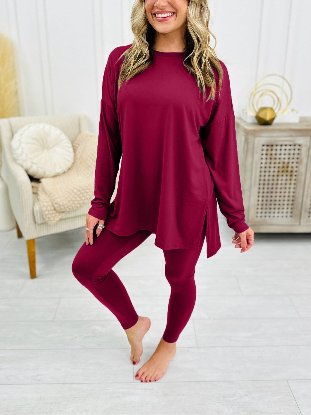 Levoire | Ensemble de loungewear à manches longues Rouge vin