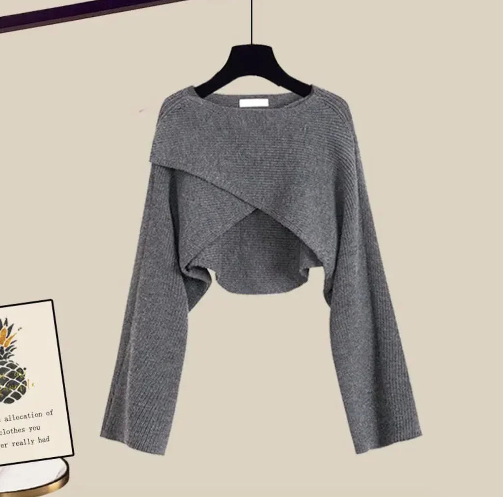 Levoire | Ensemble Trois Pièces Pour Femmes Pull gris