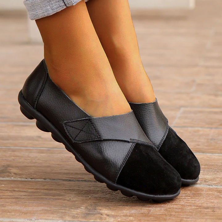 Levoire | Mocassin En Cuir Orthopédique À Enfiler Pour Femmes Noir