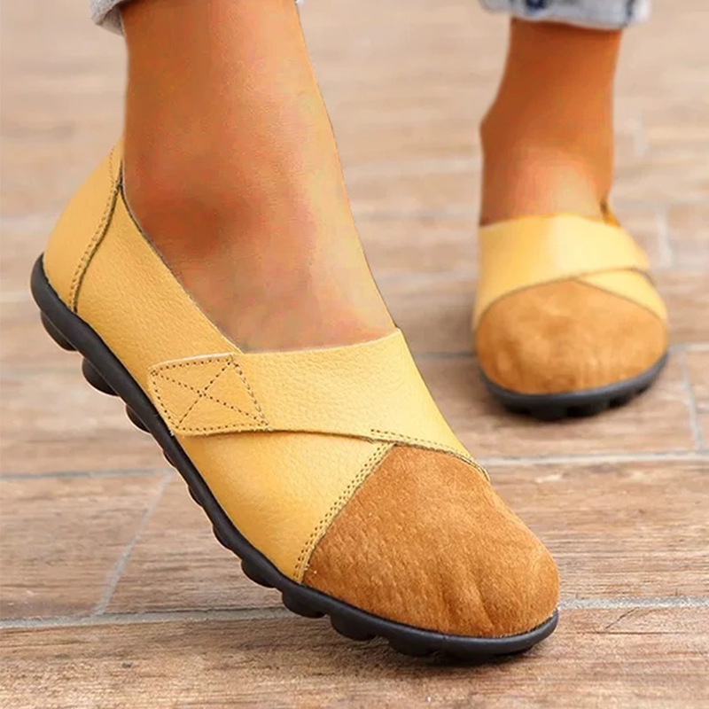 Levoire | Mocassin En Cuir Orthopédique À Enfiler Pour Femmes Jaune