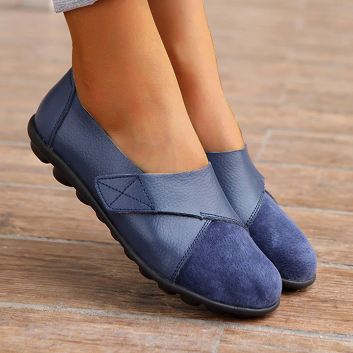 Levoire | Mocassin En Cuir Orthopédique À Enfiler Pour Femmes Bleu