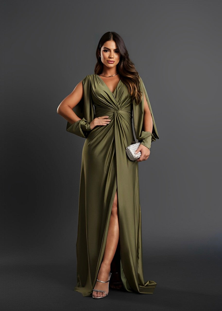 Levoire | Robe Au Design Élégant vert olive