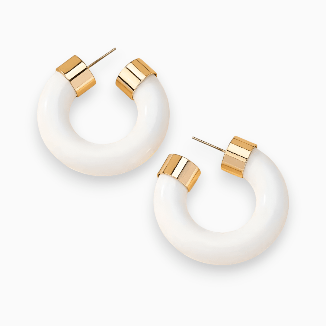 Levoire | Étoile Élégante Or Blanc Anneau Boucles D'Oreilles