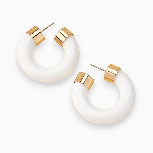 Levoire | Étoile Élégante Or Blanc Anneau Boucles D'Oreilles