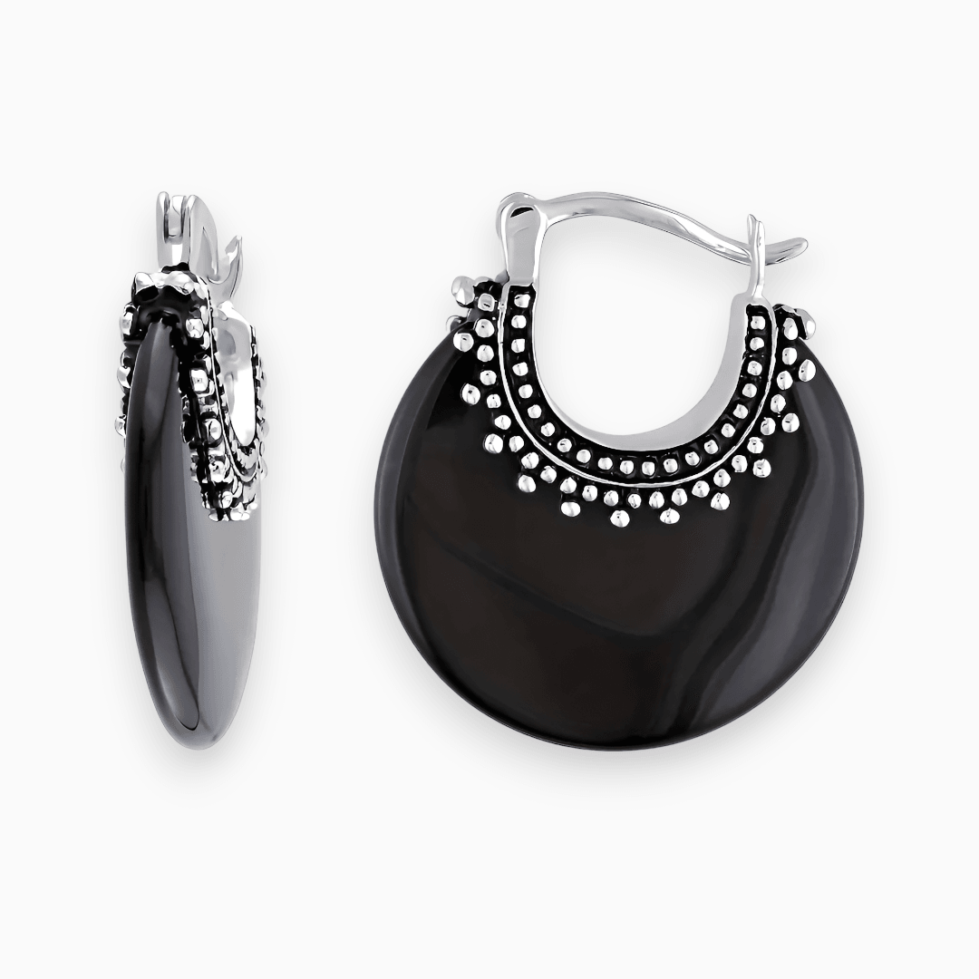 Levoire | Boucles D'Oreilles Turquoise Flourish Noir