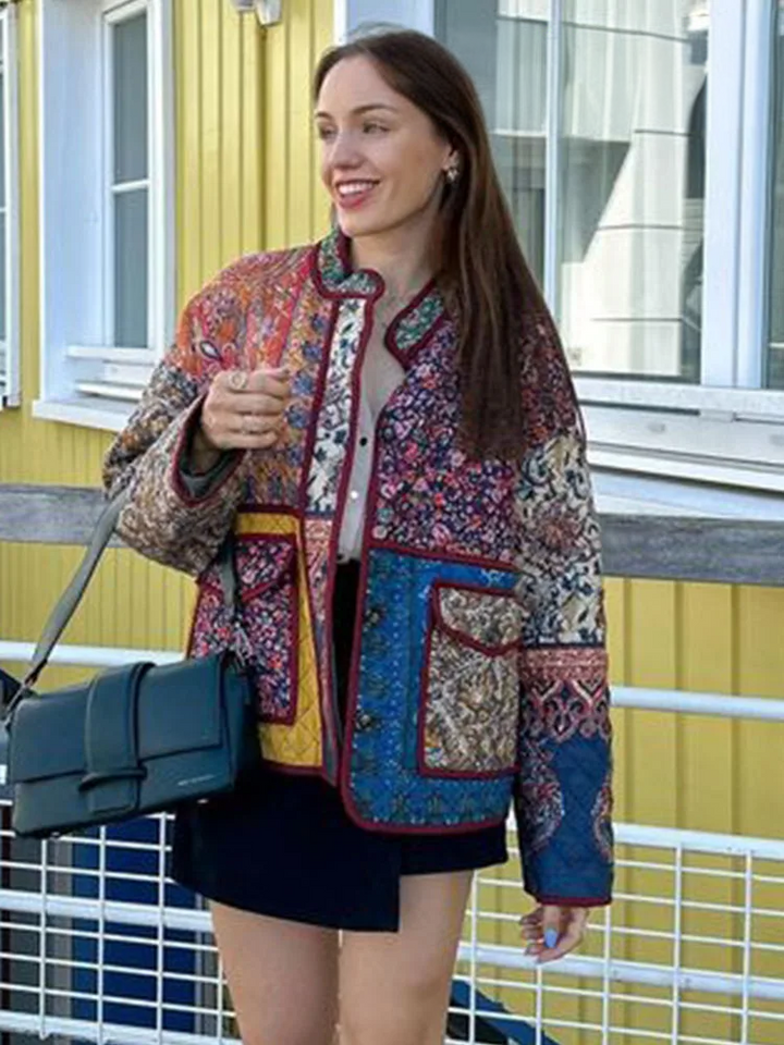 Levoire | Manteau Avec Motif Floral Et Poches En Patchwork