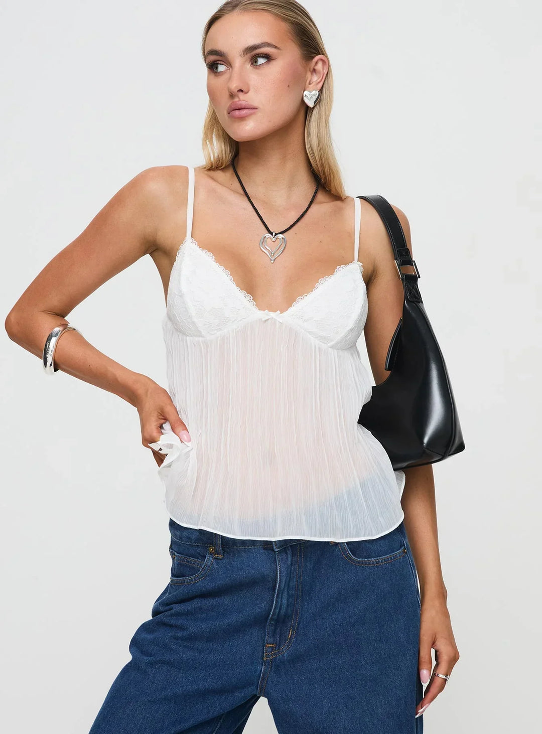 Levoire | Fine Travaill Blouse En Dentelle Femmes Reinweiẞ