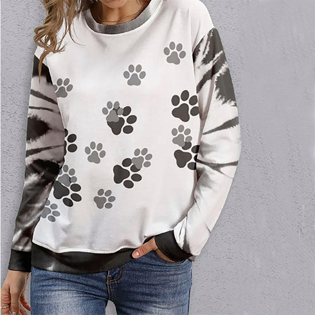 Levoire | Shirt Décontracté Imprimé Patte De Chat Blanc