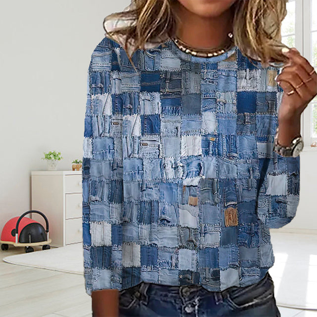 Levoire | T-Shirt Écossais Avec Une Touche Classique Bleu