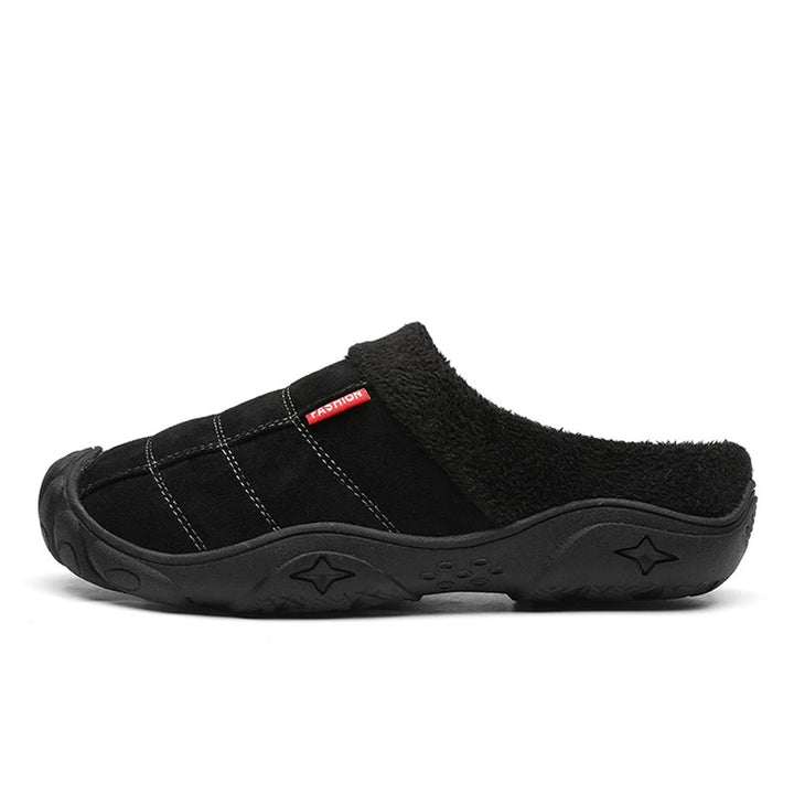 Levoire | Chaussons Doublés Polaire Antidérapants Noir