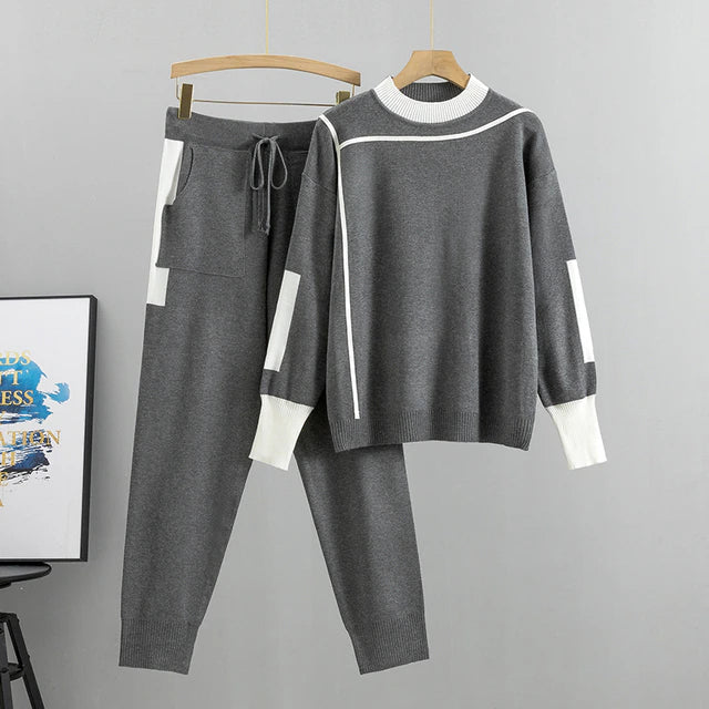 Levoire | Ensemble Tricot Élégant & Confortable Gris