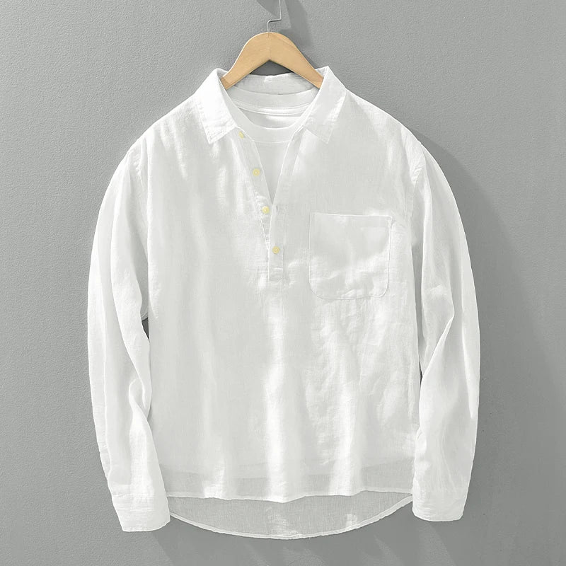Levoire | Chemise En Lin Confortable Hommes Blanc