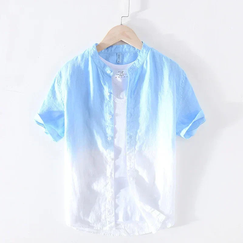 Levoire | Chemise En Lin Pour Hommes Decontractee Stylee Bleu ciel