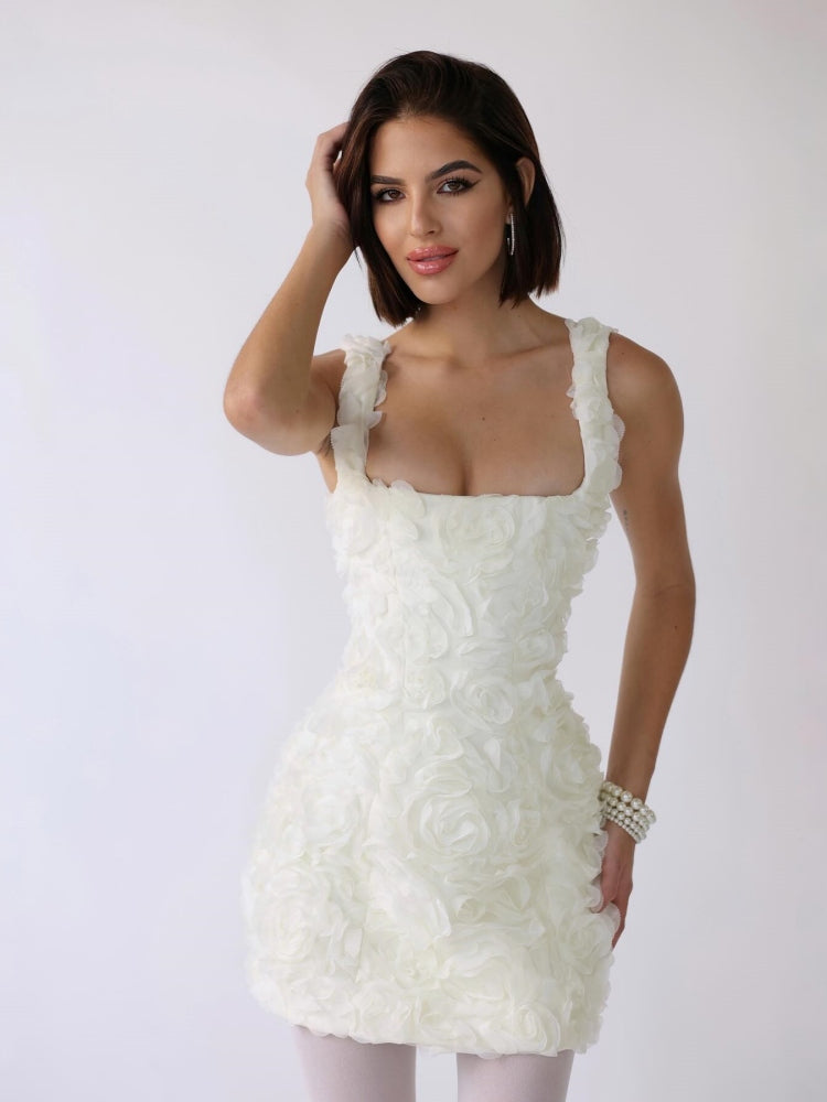 Levoire | Robe Mini À Motif Floral Soulignant La Silhouette