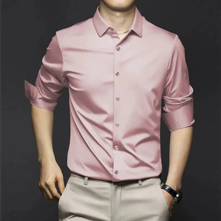 Levoire | Chemise Élégante à Manches Longues Boutonnée Rose