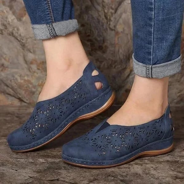 Levoire | Chaussures Pour Femmes À Trous Élastiques Bleu marine
