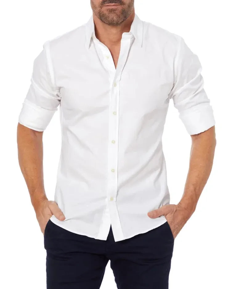 Levoire | Chemise Extensible Avec Fermeture Éclair Blanc