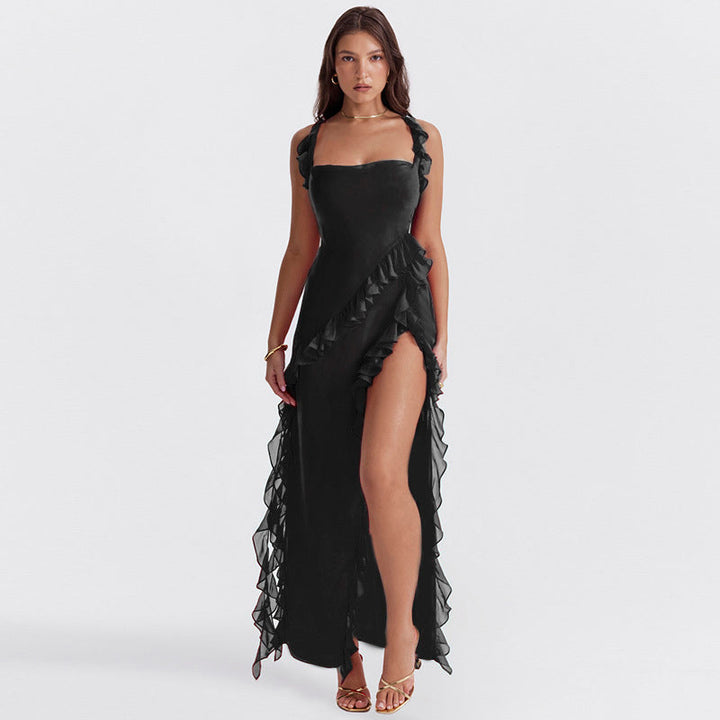 Levoire | Elegantes Maxi Robe Fr Femmes Noir
