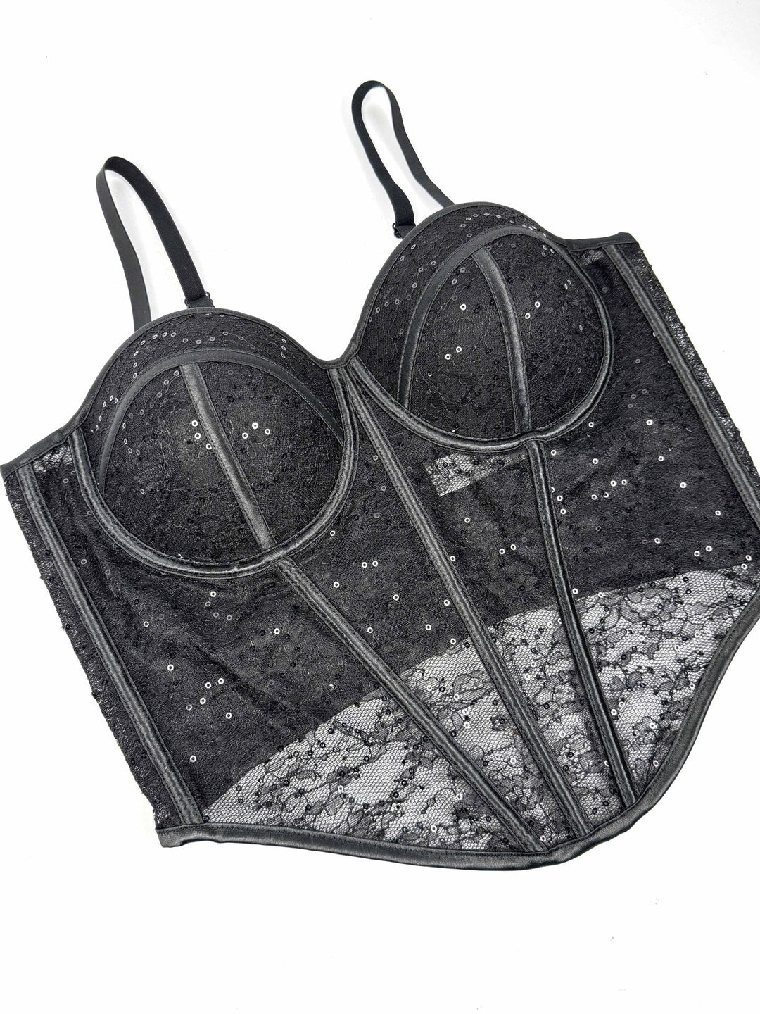Levoire | Corset en filet transparent avec des détails en dentelle