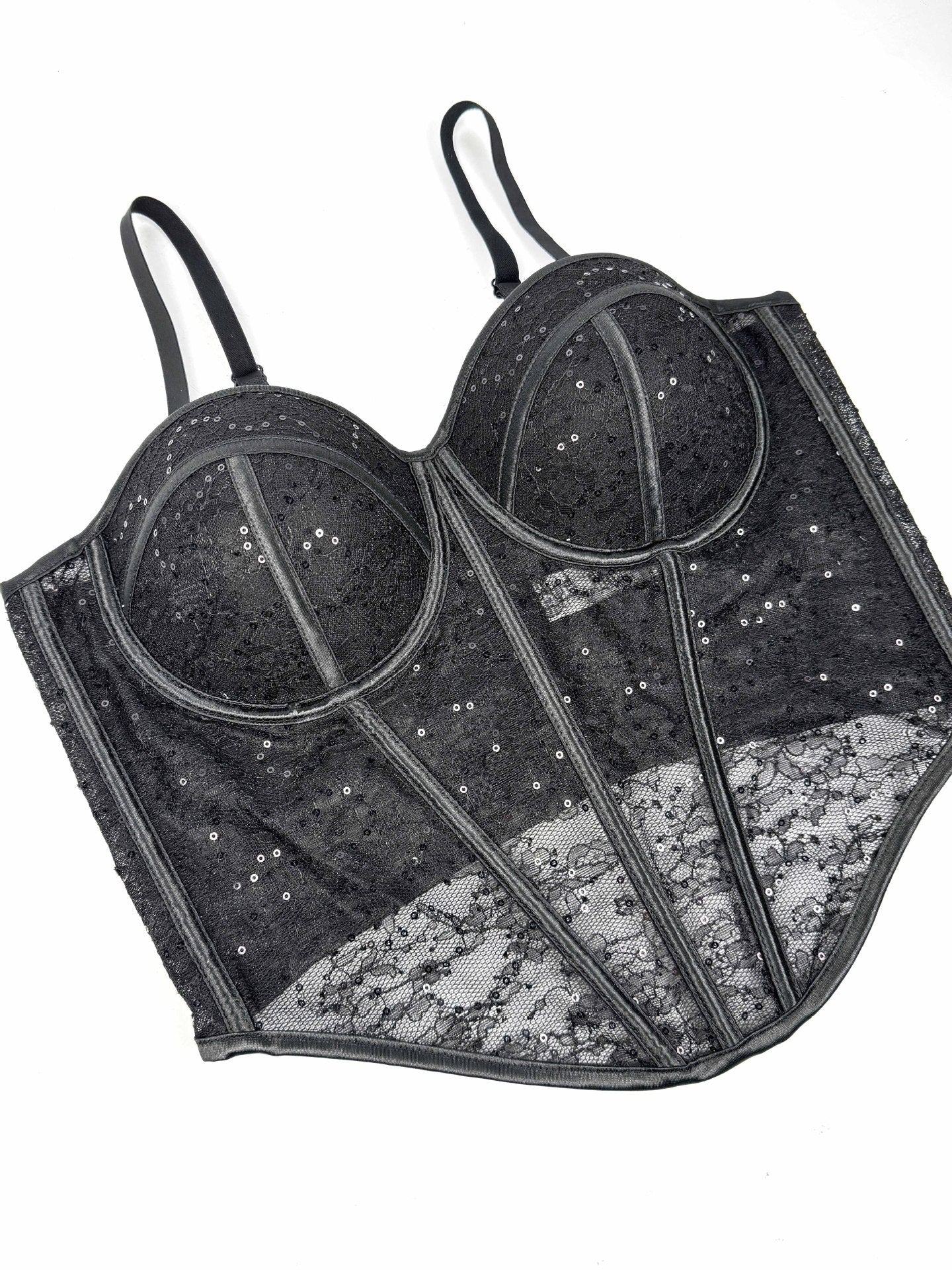 Levoire | Corset en filet transparent avec des détails en dentelle