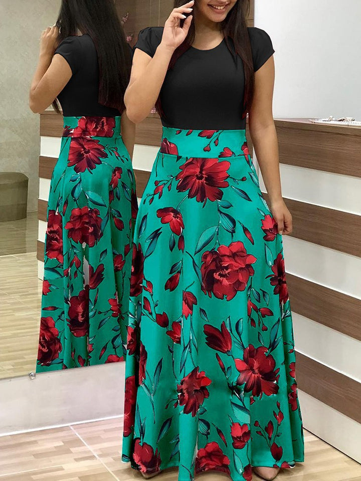 Jupe maxi pour femmes avec motifs floraux et taille élastique Levoire