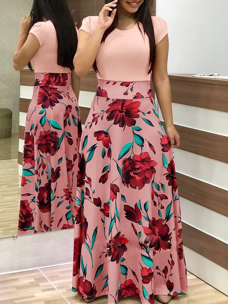 Jupe maxi pour femmes avec motifs floraux et taille élastique Levoire