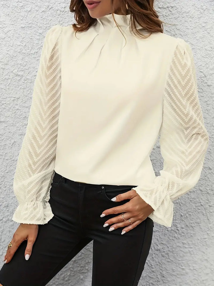 Levoire | Chemise Plissée Élégante Avec Bretelle En Filet Abricot
