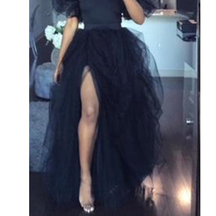 Levoire | Élégant Robe Noir-Blanc-Maille-Mermaid noir
