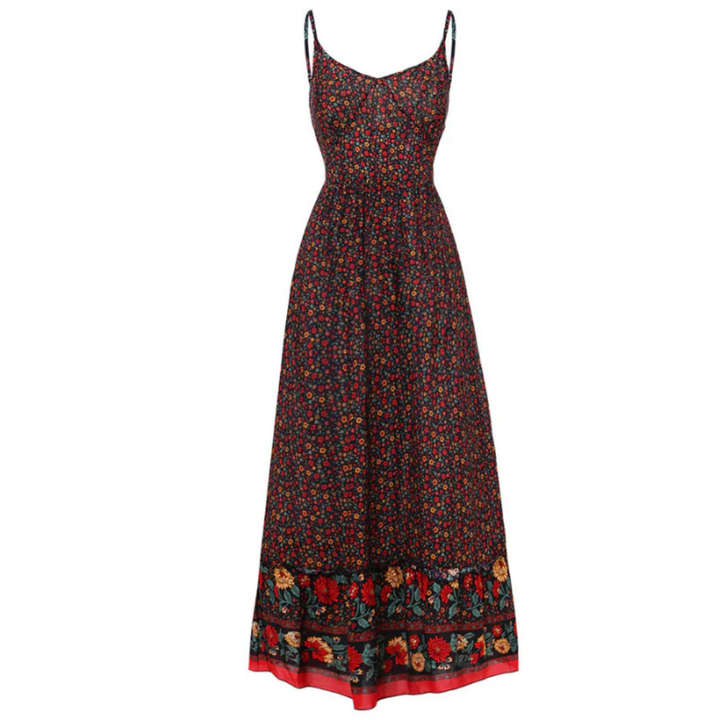 Levoire | Robe d'été sans manches maxi pour femmes Noir