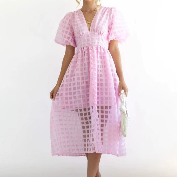 Levoire | Robe Longue En Tulle Avec Des Manches Bouffantes