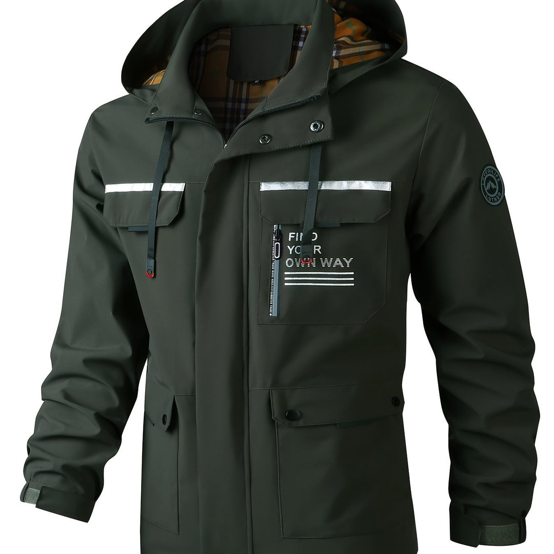 Levoire | Veste De Sport Décontractée Pour Hommes Avec Capuche Amovible Olive vert 1