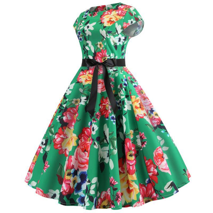 Robe midi femme avec un motif floral et une ceinture réglable à la taille Levoire