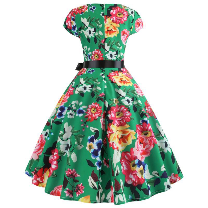 Robe midi femme avec un motif floral et une ceinture réglable à la taille Levoire