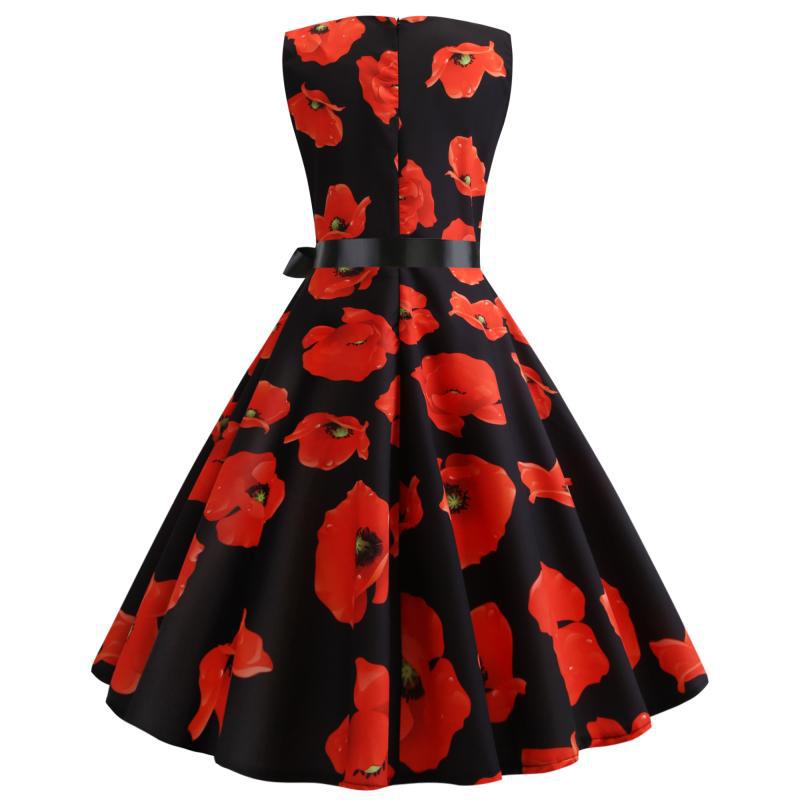 Robe évasée femme avec motif floral et ceinture de taille élégante Levoire