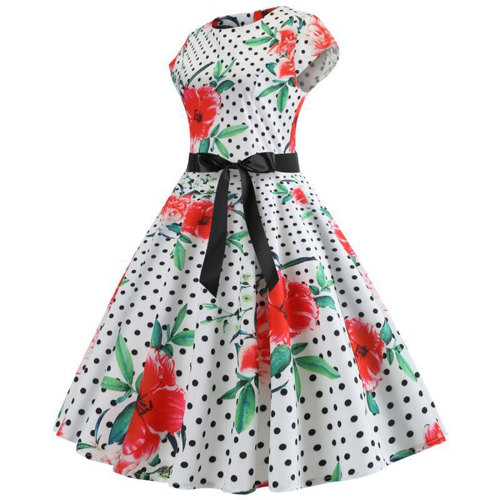 Robe évasée pour femmes avec motif floral et pois Levoire